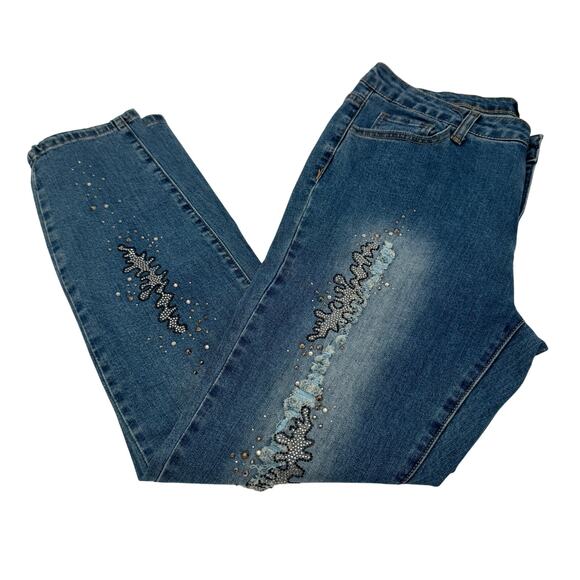 SZ 10 A.Z.I. Jeans Beaded Under the Sea NWT - Picture 1 of 9